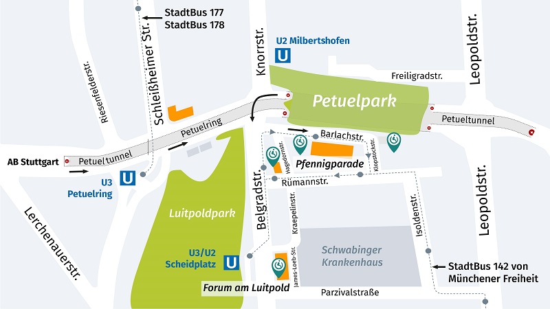 Lageplan der Stiftung Pfennigparade
