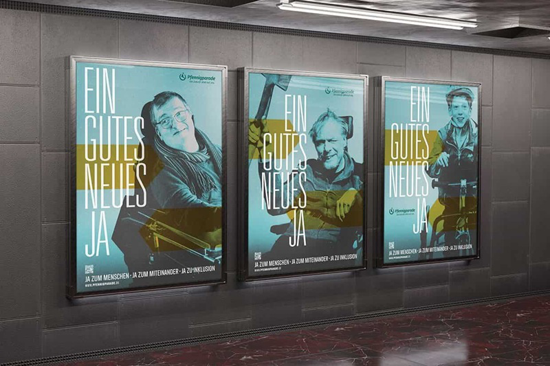 Plakate zur Kampagne "Ein gutes neues Ja"
