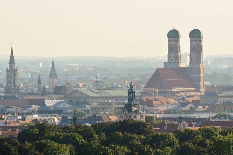 Münchener Stadtzentrum von oben