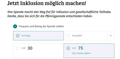 Ausschnitt Spendenformular